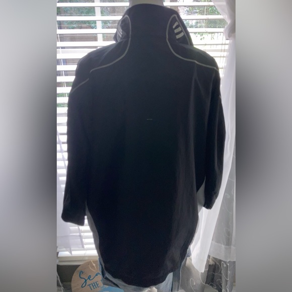 Adidas Men’s Clima Proof 100% Polyester Lightweight Black Windbreaker Jacket Lg - Picture 12 of 16